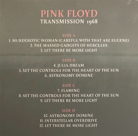 Pink Floyd Transmission 1968 Grey Vinyl Record New Sealed 0803341569447