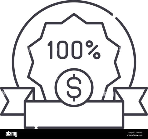 Money Back Guarantee Line Icon Outline Symbol Vector Illustration