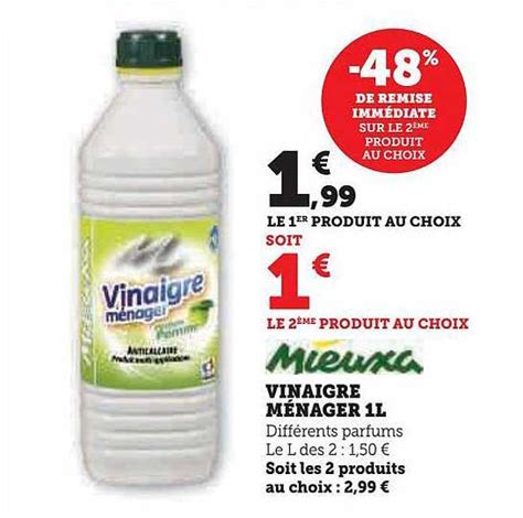 Promo Vinaigre Ménager 1l Mieuxa chez U Express iCatalogue fr