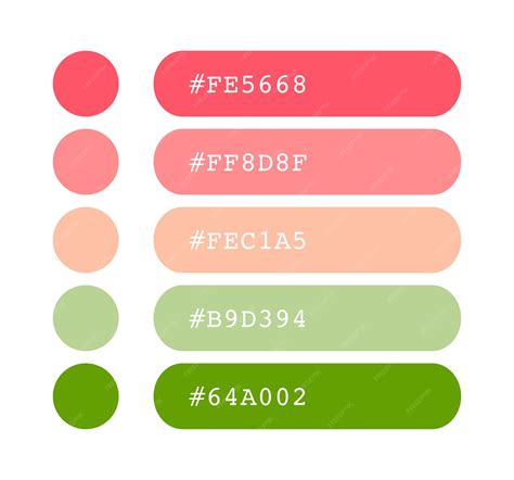 Premium Vector | Pink and green spring color palette vibrant colors