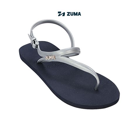 Jual Zuma Women Elsa Navy Sylver Sandal Tali Belakang Sling Back