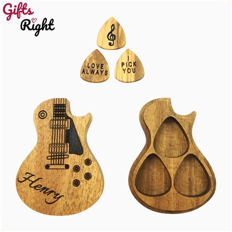 Personalized Wooden Guitar Picks With Case Custom Guitar Pick Etsy Canada