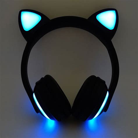 Headphone De Gatinho Preto Bluetooth Ilumina O Led Mundoware