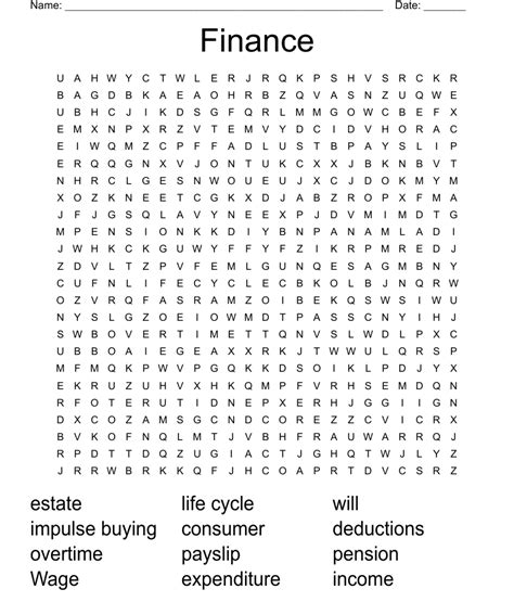 Finance Word Search WordMint