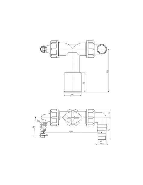 Alcaplast Podwójne kolano DN40 32 8 23 z zaworem zwrotnym P156Z