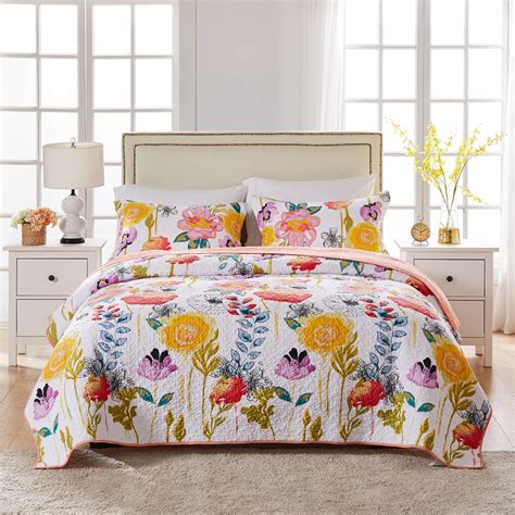 Greenland Home Fashions Watercolor Dream 3 Piece Multi King Quilt Set