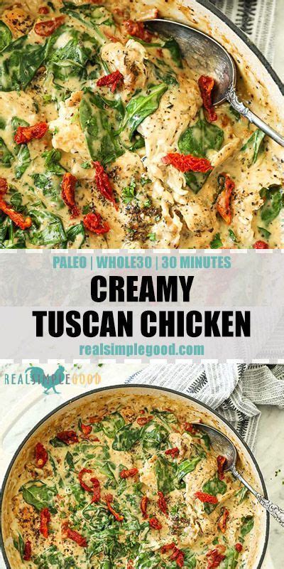 This Paleo Whole30 Creamy Tuscan Chicken Is An Easy One Pan Meal It S Dairy Free Gluten Free