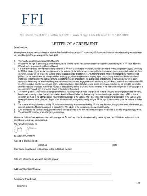 Fillable Online Ffi Practitioner Letter Of Agreement Docx Fax Email