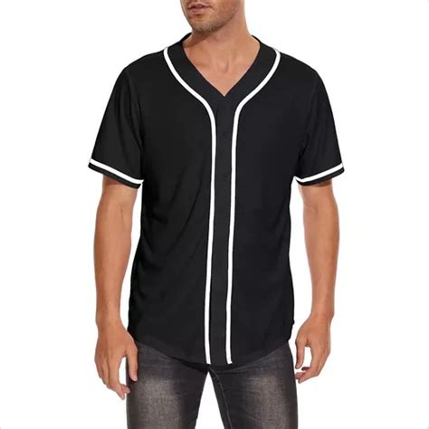 Playera Uniforme De B Isbol Con Botones Cuello En V Hombres Meses Sin