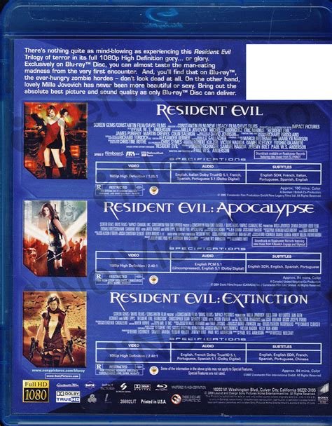 Resident Evil - High Definition Trilogy (Triple Feature) (Blu-ray) on ...