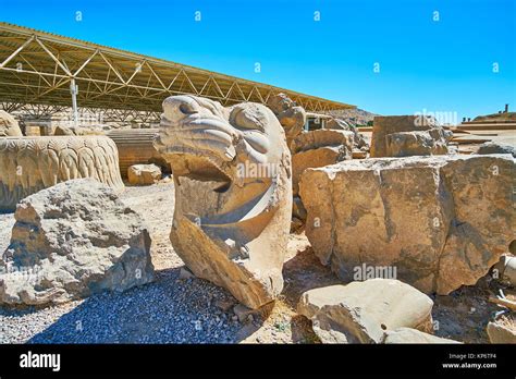 The Ruins Of Lion S Head In Archaeological Site Of Apadana Palace