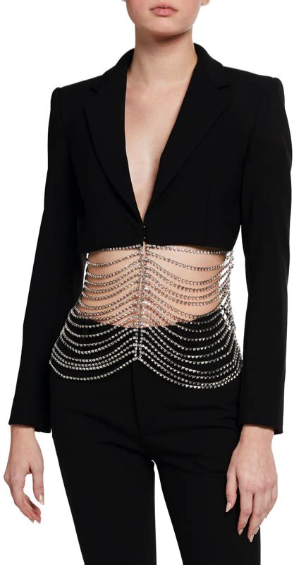 Dorit Kemsleys Crystal Chain Blazer Big Blonde Hair