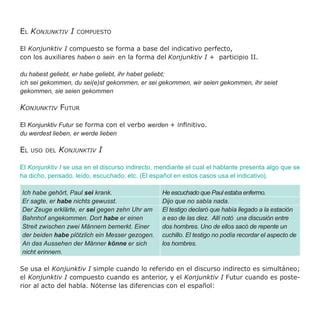 Gramática alemana El verbo VIII Konjunktiv I PDF Descarga Gratuita