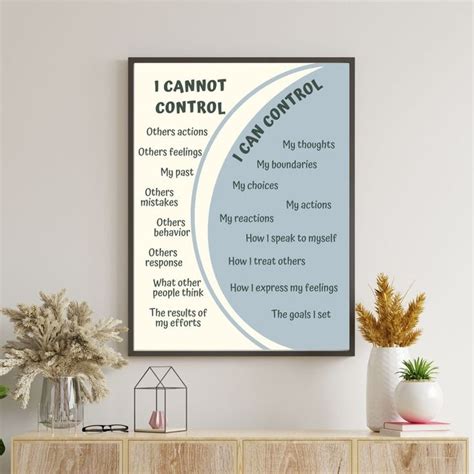 What I Can And Cannot Control Poster Therapy Office Decor Calming