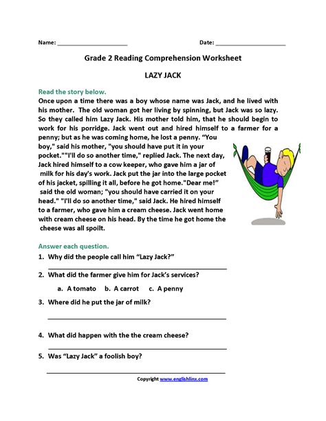 Reading Worksheets Second Grade Reading Worksheets