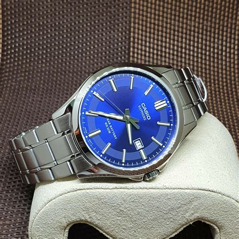 Casio Mts D A Enticer Blue Dial Stainless Steel Sapphire Crystal