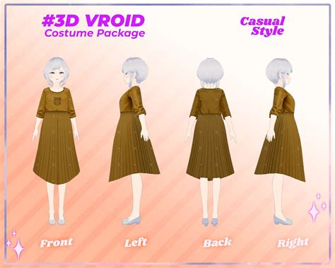 3 In 1 Vroid Casual Outfits Collection For Virtual Girls Etsy