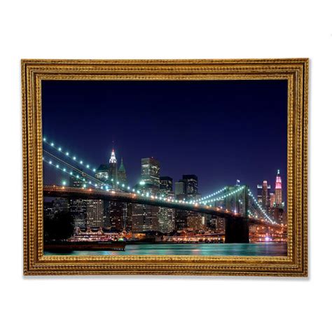 Ebern Designs Brooklyn Bridge New York Lichter Druck Wayfair De