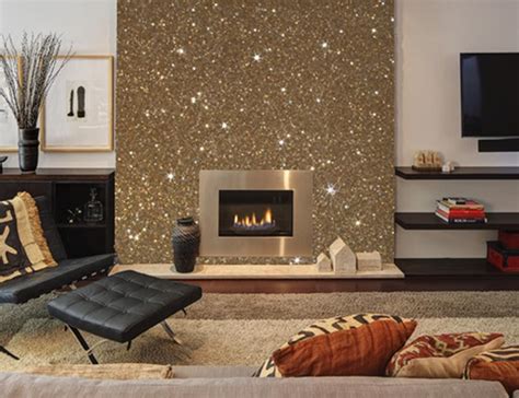 Rustoleum Glitter Accent Wall With Recessed Flat Fireplace Modern