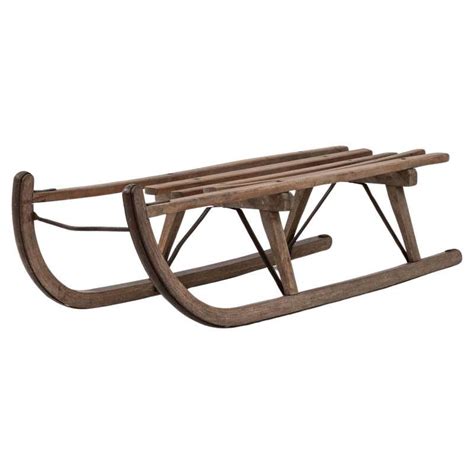 20th Century German Wooden Sled By Davos For Sale At 1stdibs