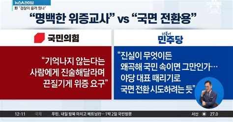 국민의힘 “명백한 위증교사” Vs 민주당 “국면 전환용”