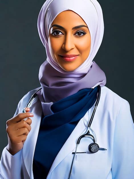 Premium Photo A Compassionate And Professional Female Doctor Wearing