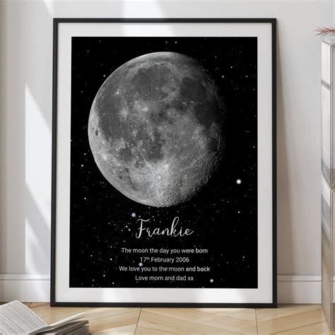 Your Night Sky Anywhere Personalized Star Map And Moon Phase Canvas