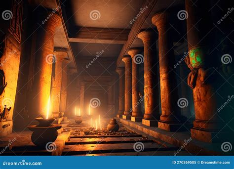 Interior of Sacred Tombs in Pyramids from Giza, Egypt. Neural Network Generated Art Stock ...