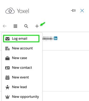 yoxel log email  create opportunity