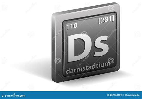 Darmstadtium Chemical Element. Chemical Symbol with Atomic Number and ...