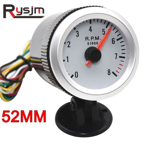 White Mm Auto Universal Tachometer For Car Gauge Motorcycle Rpm