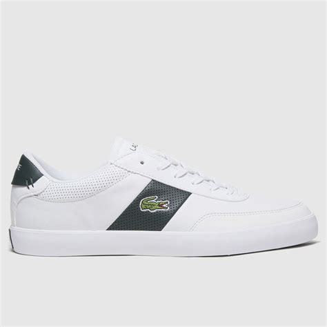 Mens White And Green Lacoste Court Master Trainers Schuh