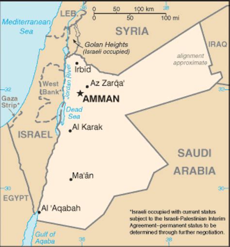 Jordan map. Terrain, area and outline maps of Jordan. | CountryReports - CountryReports