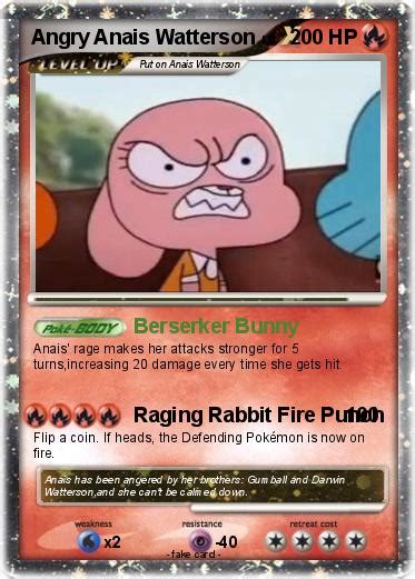 Pokémon Angry Anais Watterson - Berserker Bunny - My Pokemon Card