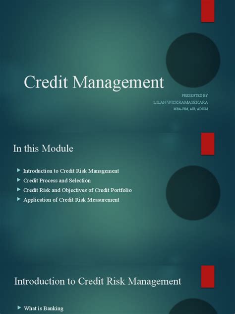 L1 Credit Management Pdf Credit Finance And Money Management