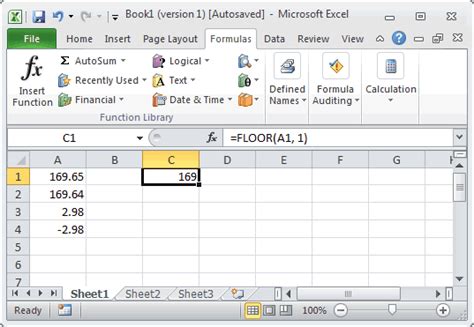 Ms Excel How To Use The Floor Function Ws