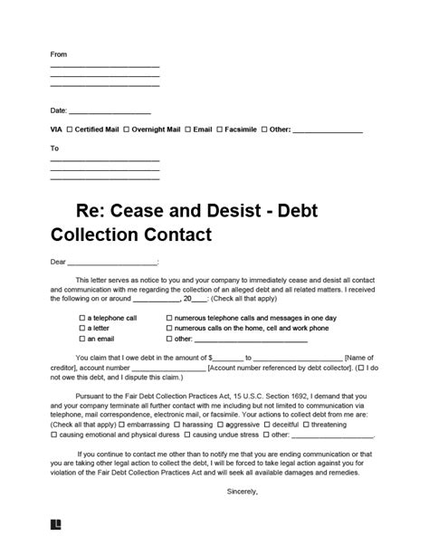 General Cease And Desist Letter Template Database Letter Template