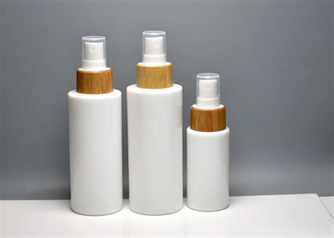 Bg 194q Z 40 100 120ml Opaque White Glass Lotion Bottle With Bamboo