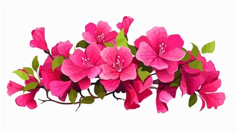 Vibrant Bougainvillea Flower Illustration On White Background Premium