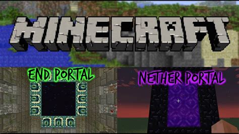 How To Make A Nether Portal And End Portal Minecraft Youtube