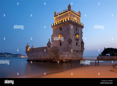 Unesco World Heritage Site Belém Tower At Tagus River Lisbon Portugal