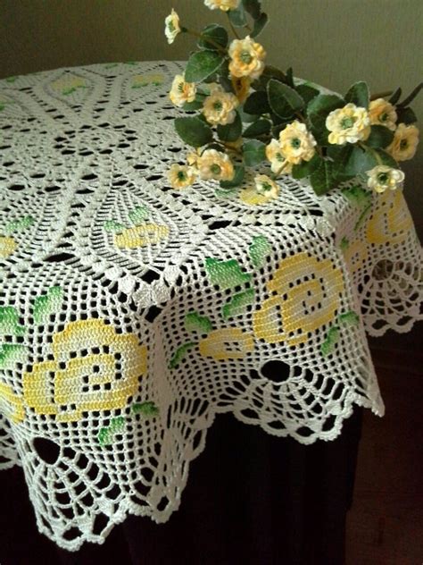 Crochet Tablecloth Crochet Round Tablecloth Lace Table Topper Etsy