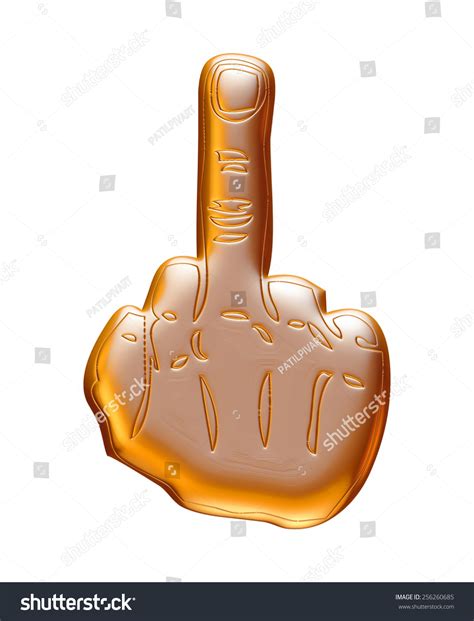 3d Fuck Middle Finger Gold Metallic Stock Illustration 256260685 Shutterstock