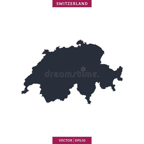 Mapa De Suiza Vector De Mapa Detallado Alto En Fondo Blanco