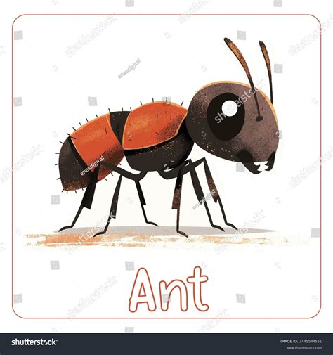Minimalist Digital Drawing Woodland Ant Stock Vector (Royalty Free