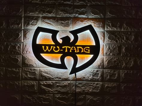 Wu Tang Clan Logo Led Sign Lighted Wu Tang Wall Decor Hip - Etsy