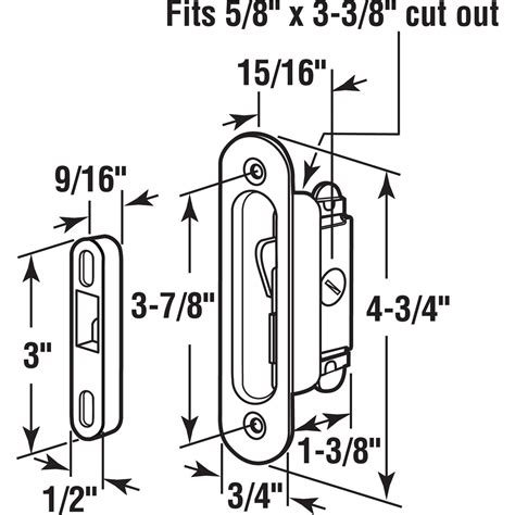 Prime-Line Zinc-Plated Silver Aluminum Patio Door Latch 1 pk Mfr# E