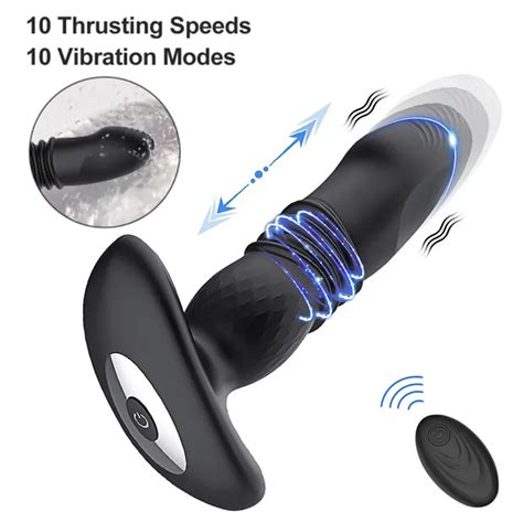 Telescopic Vibrating Butt Plug Anal Vibrator Wireless Remote Sex Toys