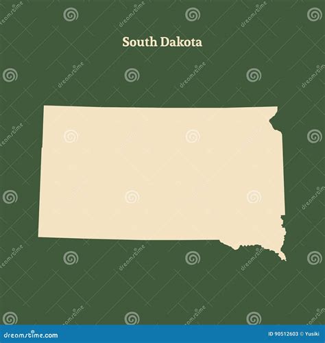 Outline Map Of South Dakota Illustration Stock Illustration