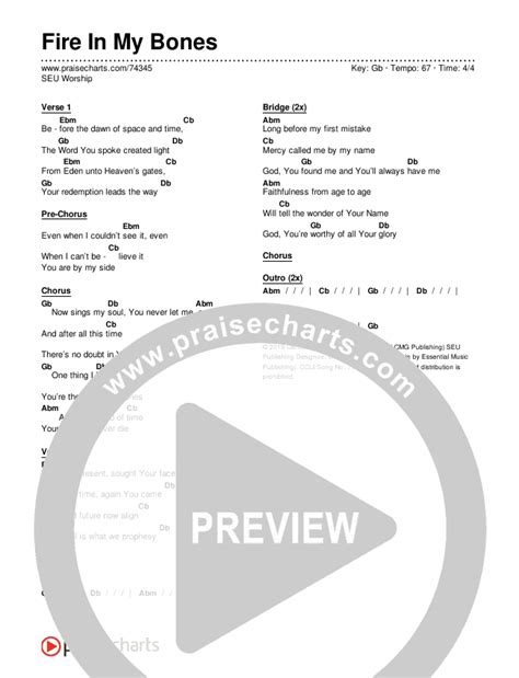 Fire In My Bones Chords Pdf Seu Worship Praisecharts